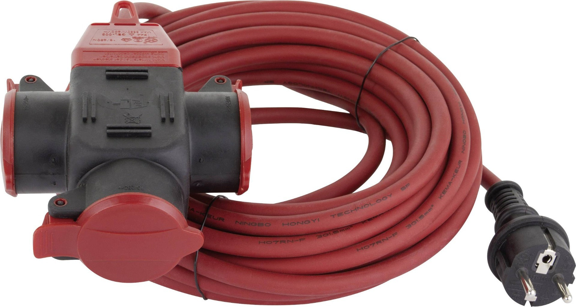 Verlengsnoer met splitter - 3 voudig - 10 meter - H07RN-F Verlengsnoer met splitter - 3 voudig - 10 meter - H07RN-F